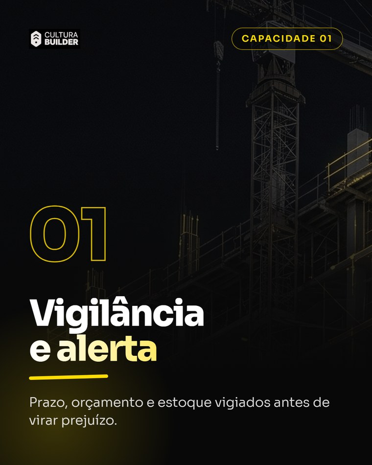 Alerta de prazo, orçamento e estoque antes do problema